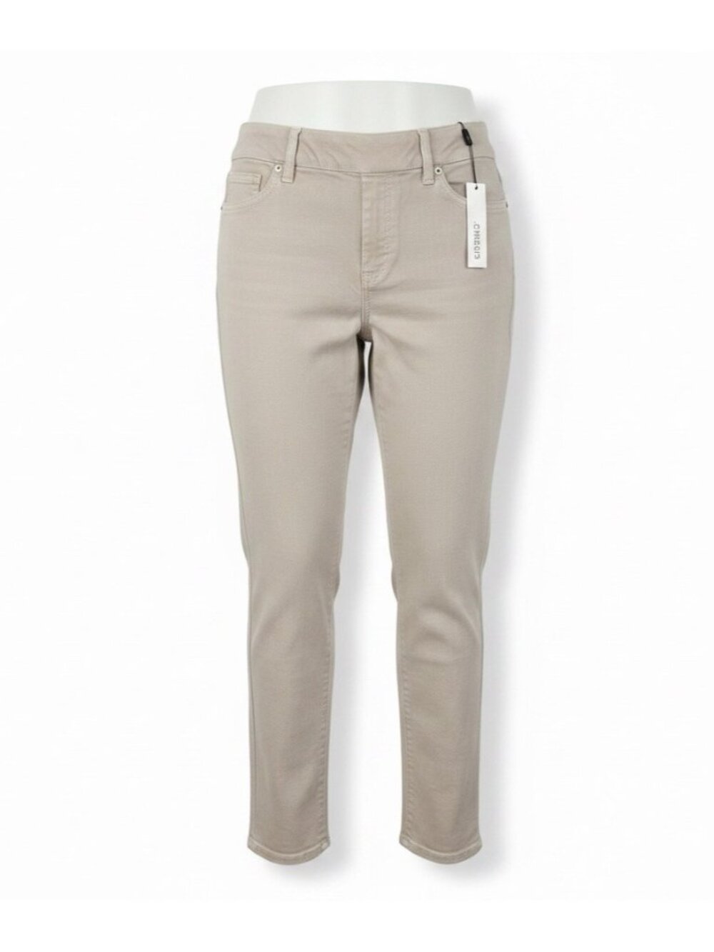 Chicos Womens Beige Stretch Comfortable Slim Fit Pull-On Jeggings Size 15R